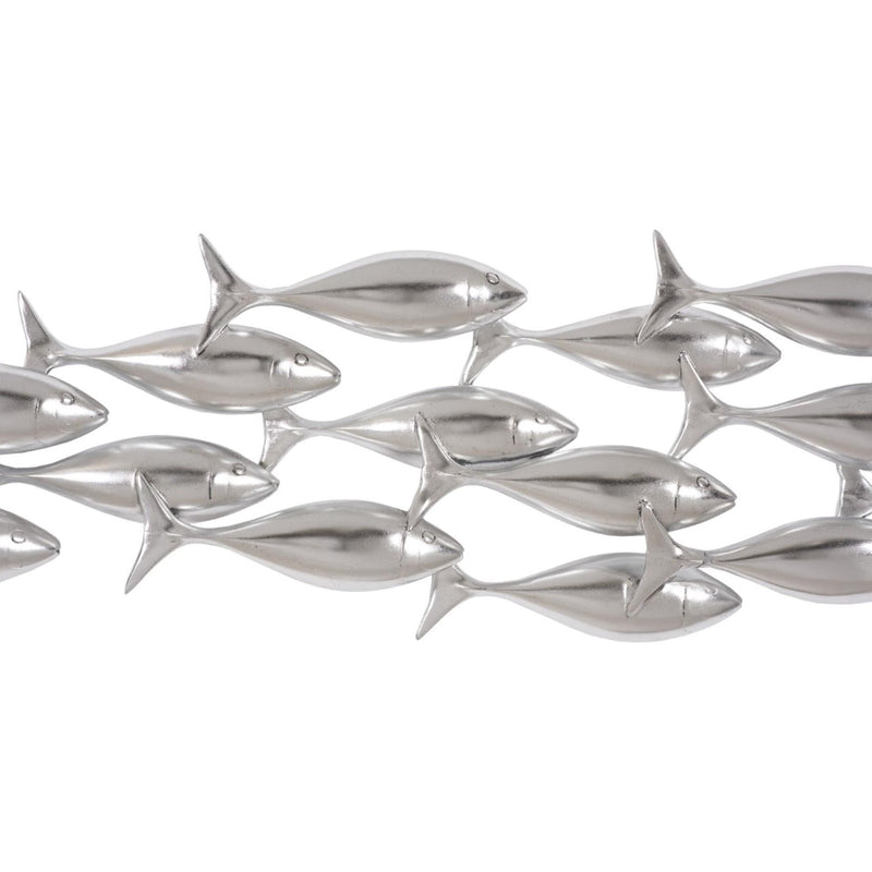 PC- SCHOOL OF FISH WALL ART, SILVER LEAF