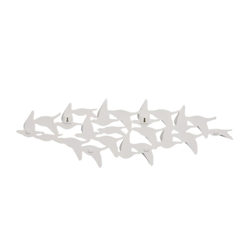 PC- FLOCK OF BIRDS WALL ART, MATTE WHITE