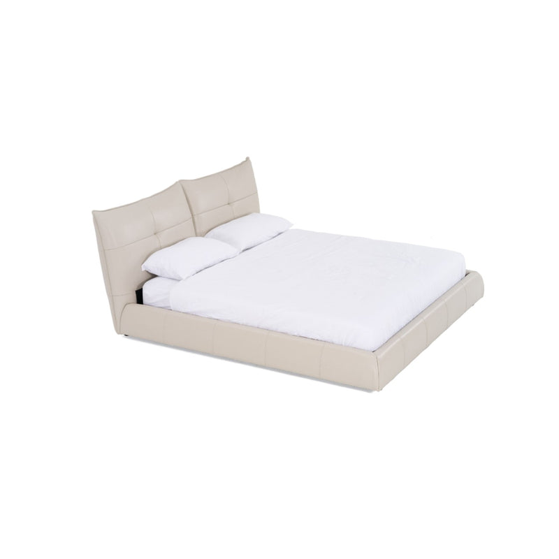 VG -MODREST PATRICK - MODERN LIGHT GREY LEATHER BED