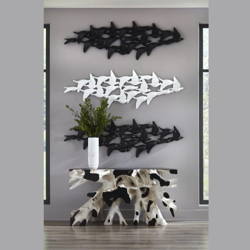 PC- FLOCK OF BIRDS WALL ART, MATTE WHITE