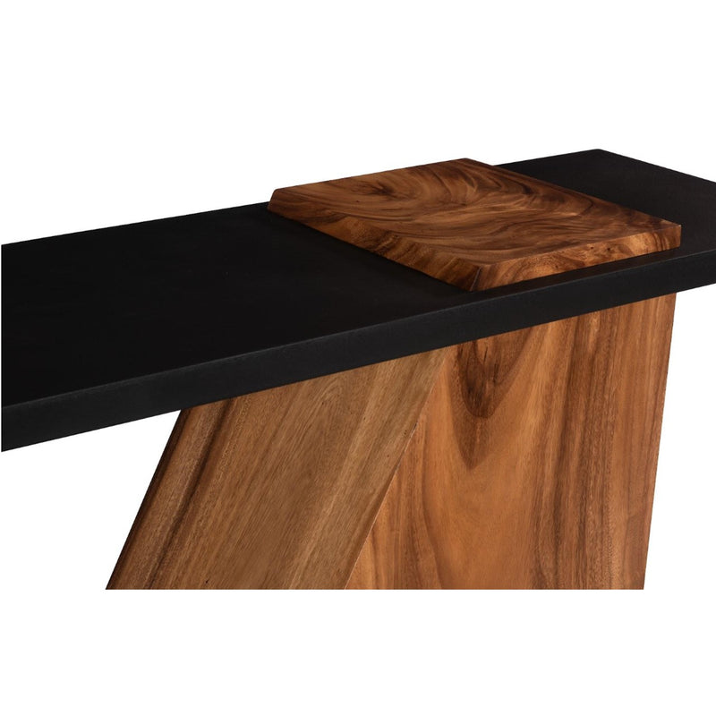 PC- SLANT CONSOLE, NATURAL/BLACK