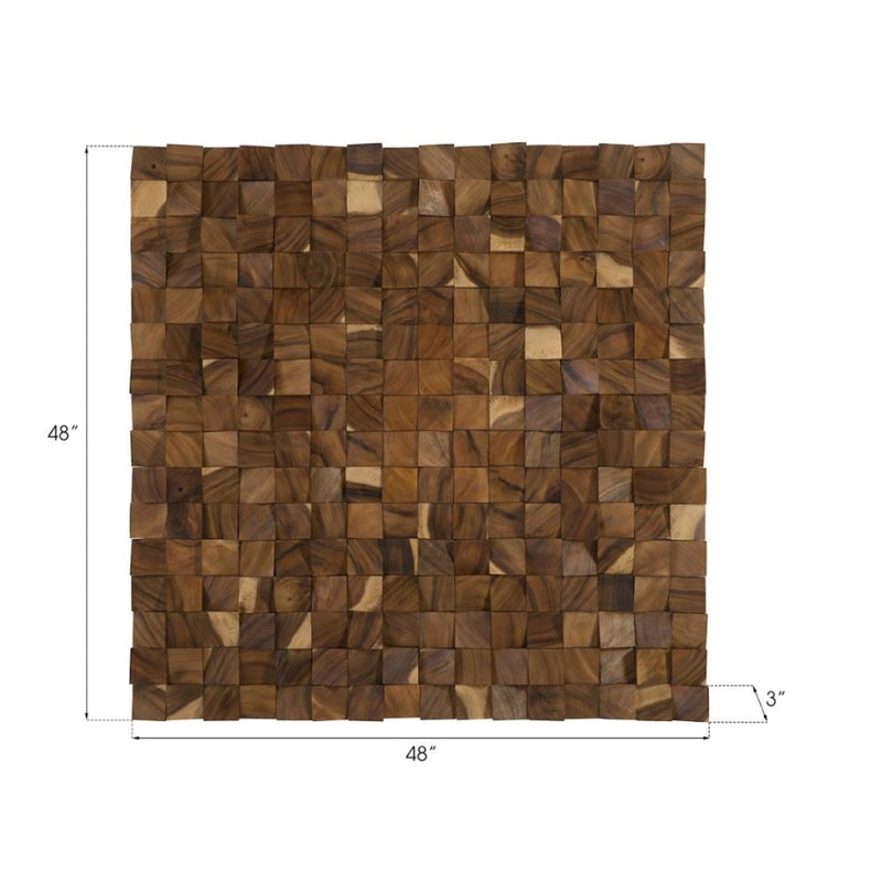 PC- BLOCKS WALL ART, CHAMCHA WOOD, NATURAL, LG