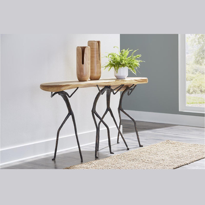 PC-ATLAS CONSOLE TABLE, NATURAL FINISH, METAL