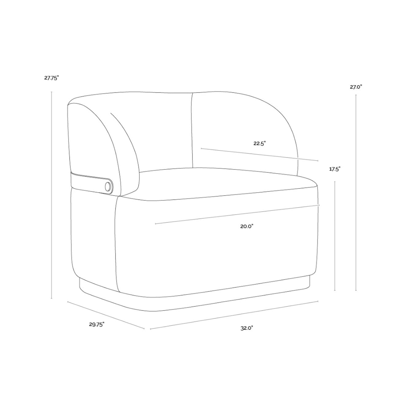 SP - BRINDA SWIVEL LOUNGE CHAIR BRAVO BLACK