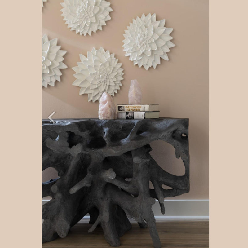 PC- BEAU CAST ROOT CONSOLE TABLE, CHARCOAL STONE