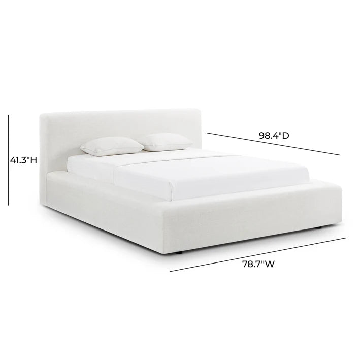 TV-MEENA CREAM UPCYCLED PERFORMANCE LINEN STORAGE BED