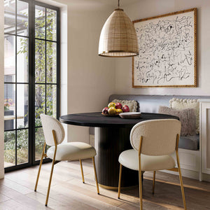 TV - CHELSEA BLACK OAK WOOD ROUND DINING TABLE