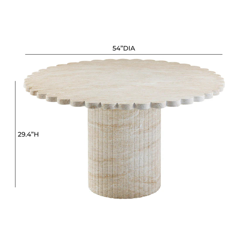TV - Blossom Washed Travertine Finish Dining Table
