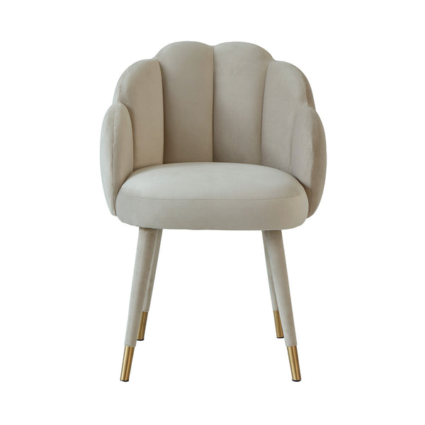 TV - GARDENIA LIGHT GREY VELVET DINING CHAIR