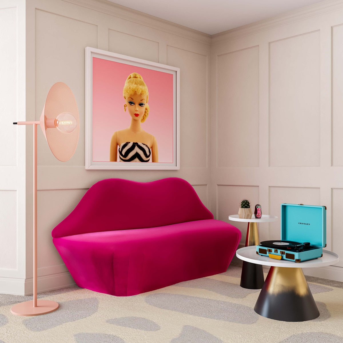 TV-Lips Velvet Settee