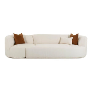 TV-FICKLE CREAM PERFORMANCE BOUCLE 2-PIECE MODULAR SOFA