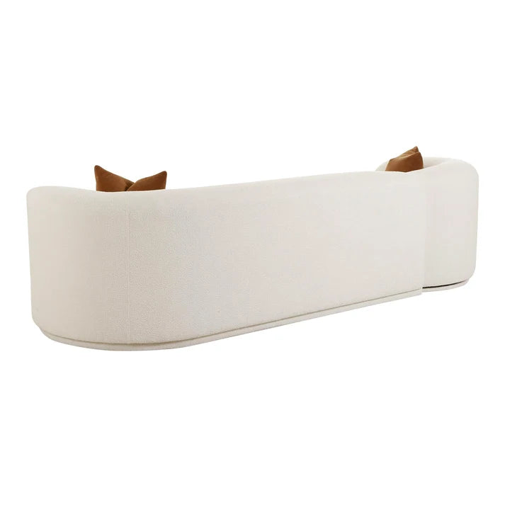 TV-FICKLE CREAM PERFORMANCE BOUCLE 2-PIECE MODULAR SOFA