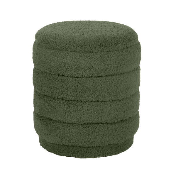 TV - OLIVE GREEN ROUND OTTOMAN