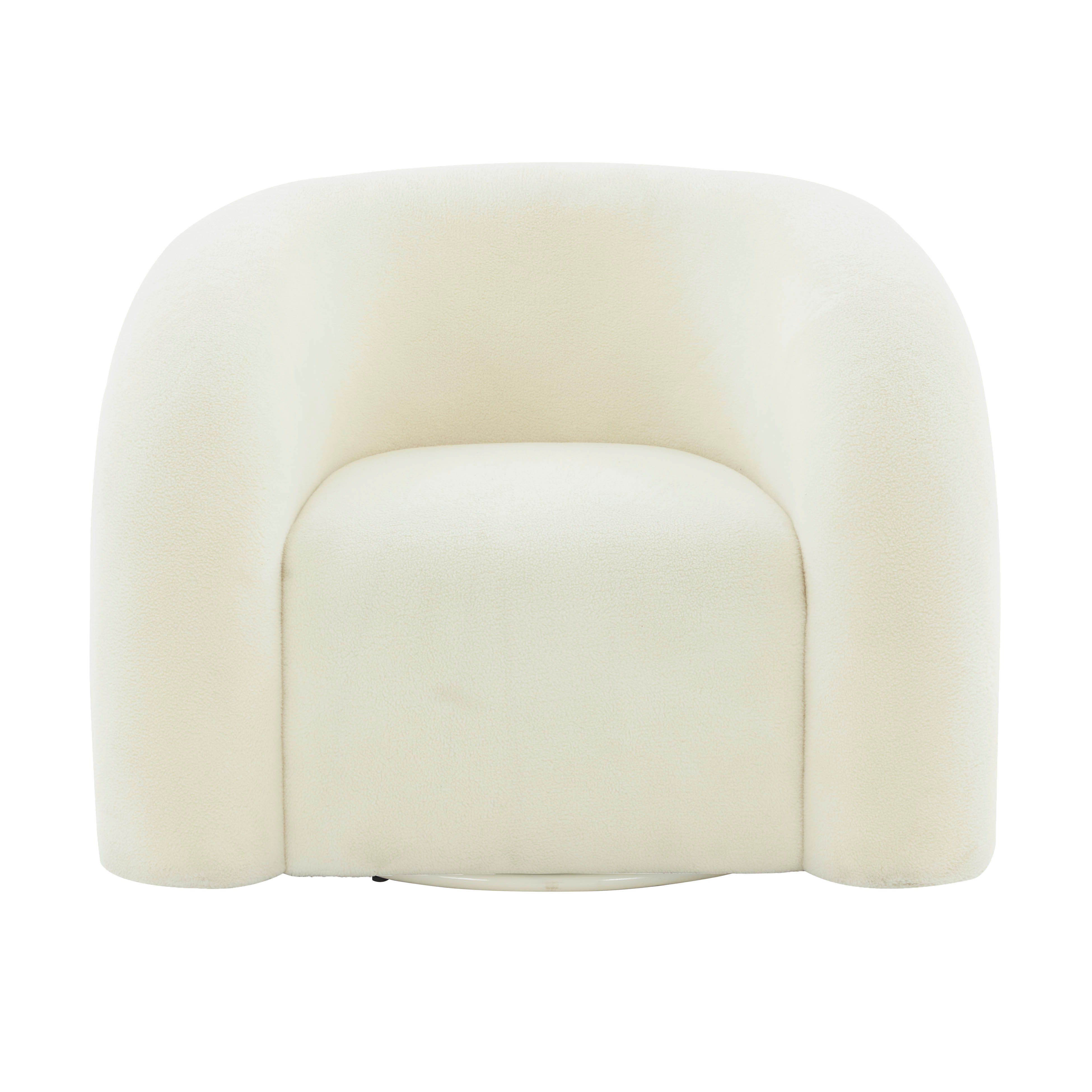 TV - SLIPPER CREAM VEGAN SHEARLING SWIVEL CHAIR