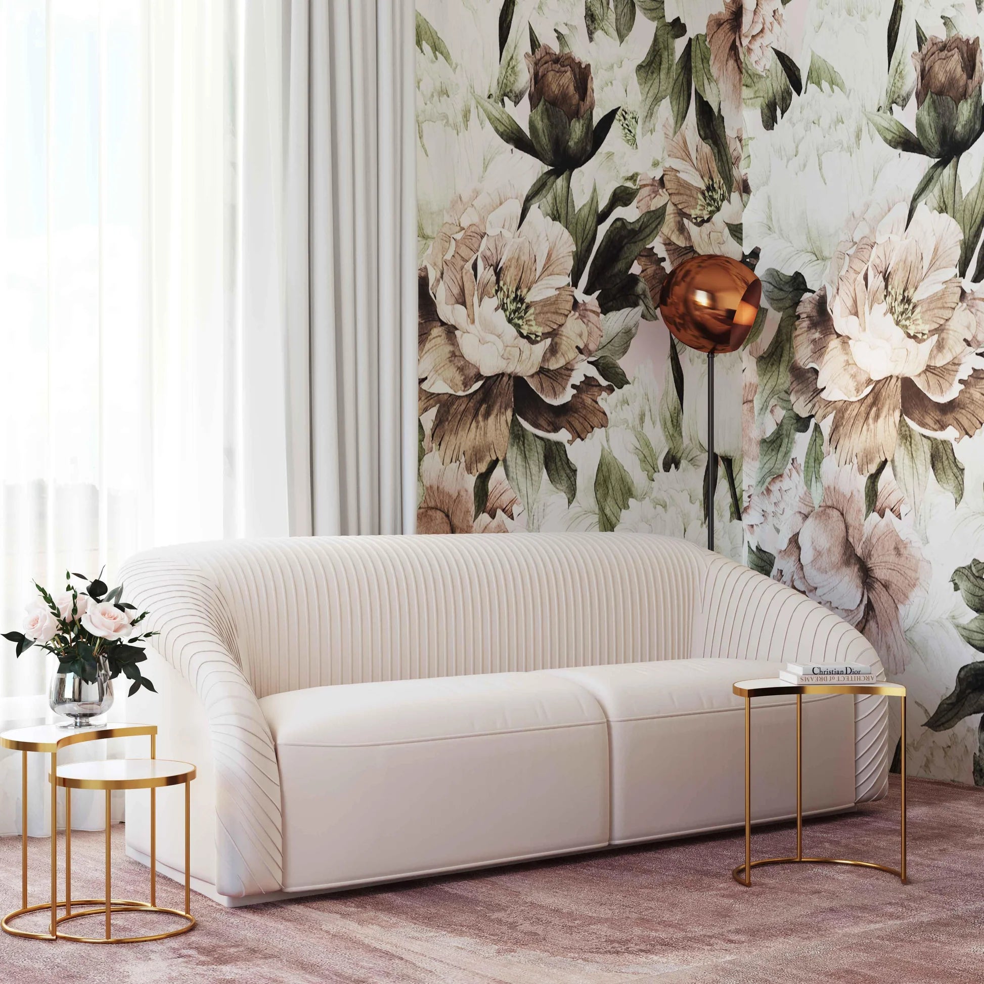 TV - YARA PLEATED VELVET SOFA