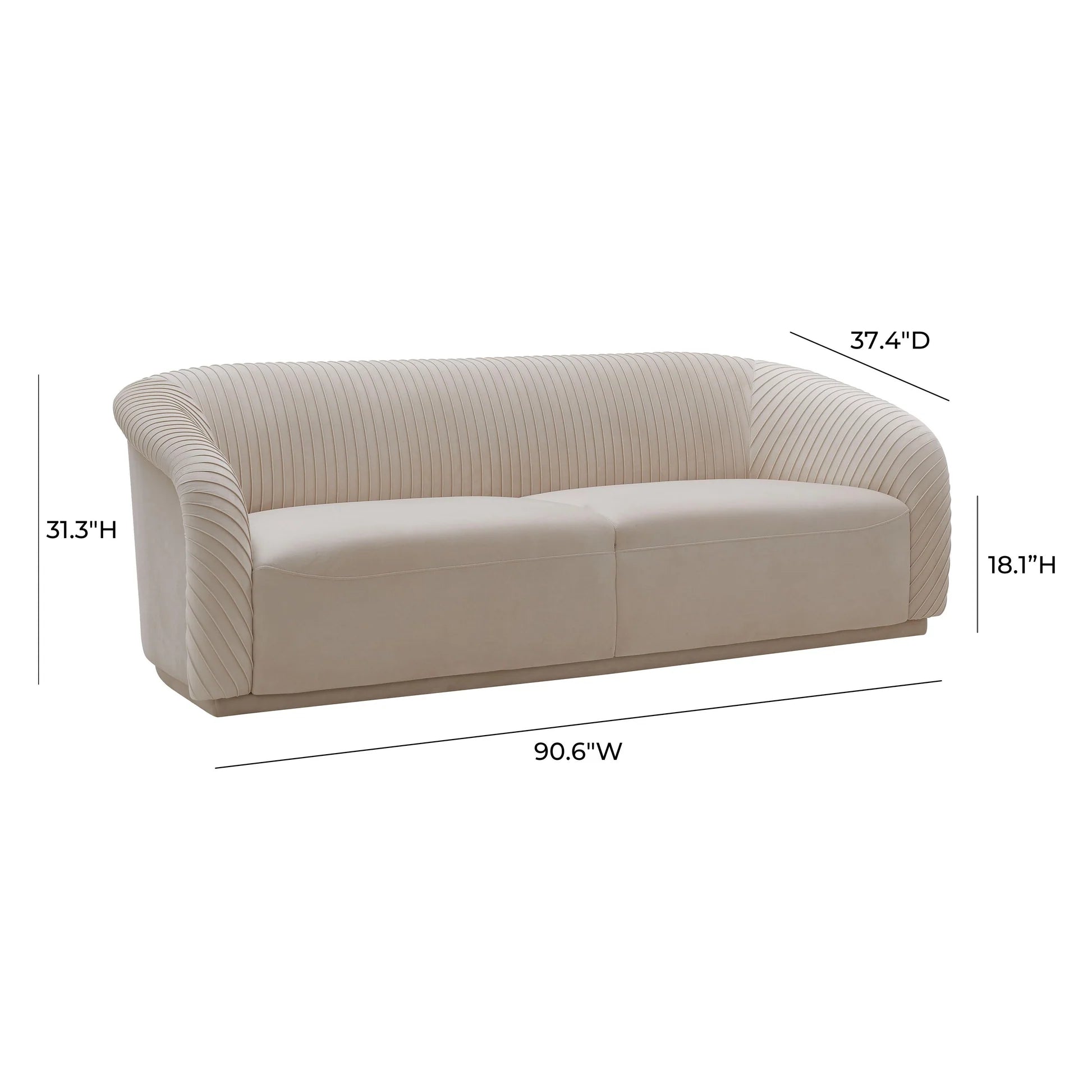 TV - YARA PLEATED VELVET SOFA
