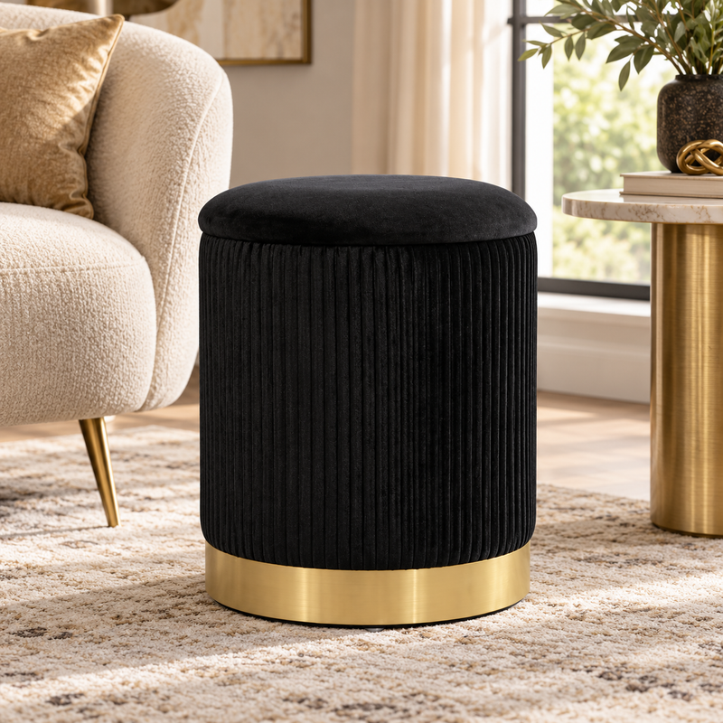 TV - ZOE BLACK OTTOMAN