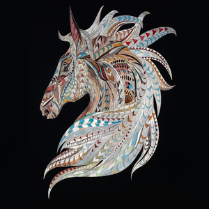 CR - HORSE MOSAIC WALL ART