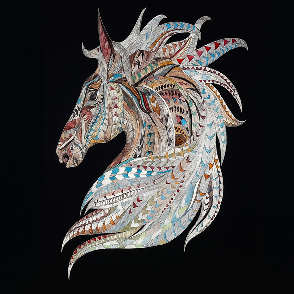 CR - HORSE MOSAIC WALL ART