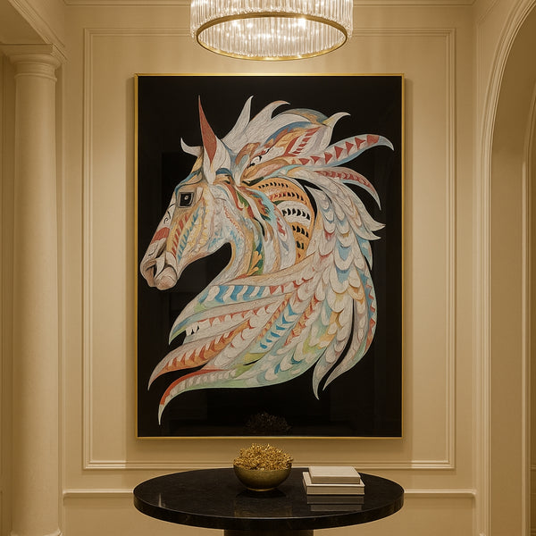 CR - HORSE MOSAIC WALL ART