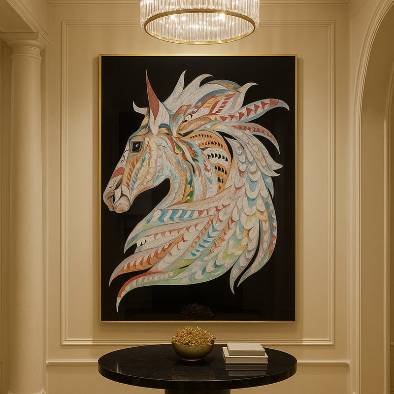CR - HORSE MOSAIC WALL ART