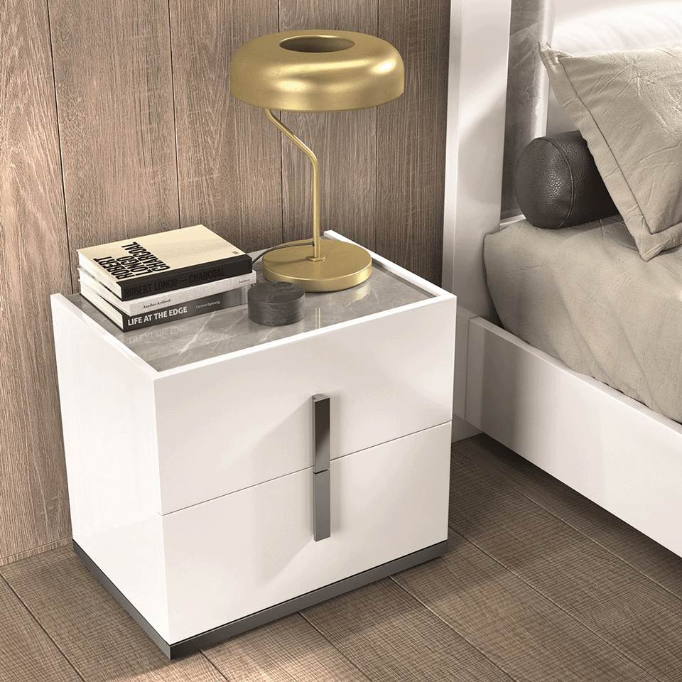 ST - WHITE MARA BED W/ LED LIGHT
