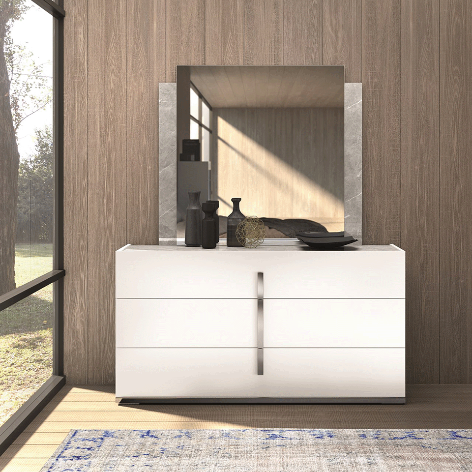 ST - WHITE MARA DRESSER AND MIRROR