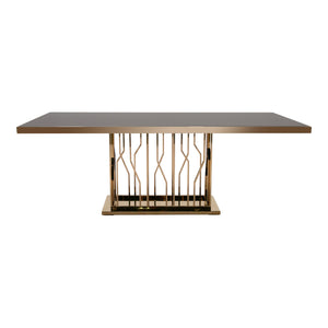 VG - MARSTON BLACK GLASS DINING TABLE