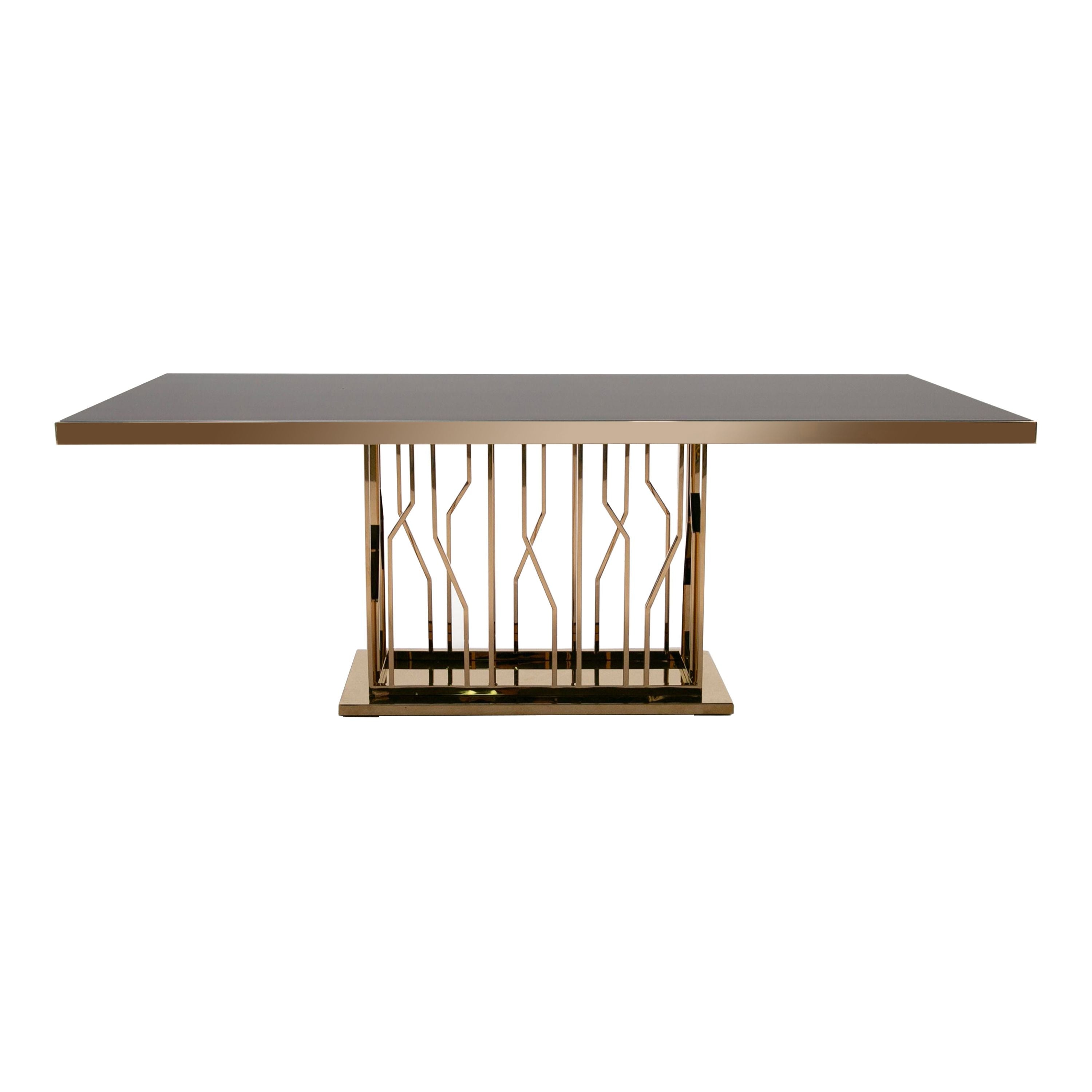 VG - MARSTON BLACK GLASS DINING TABLE