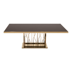 VG - MARSTON BLACK GLASS DINING TABLE