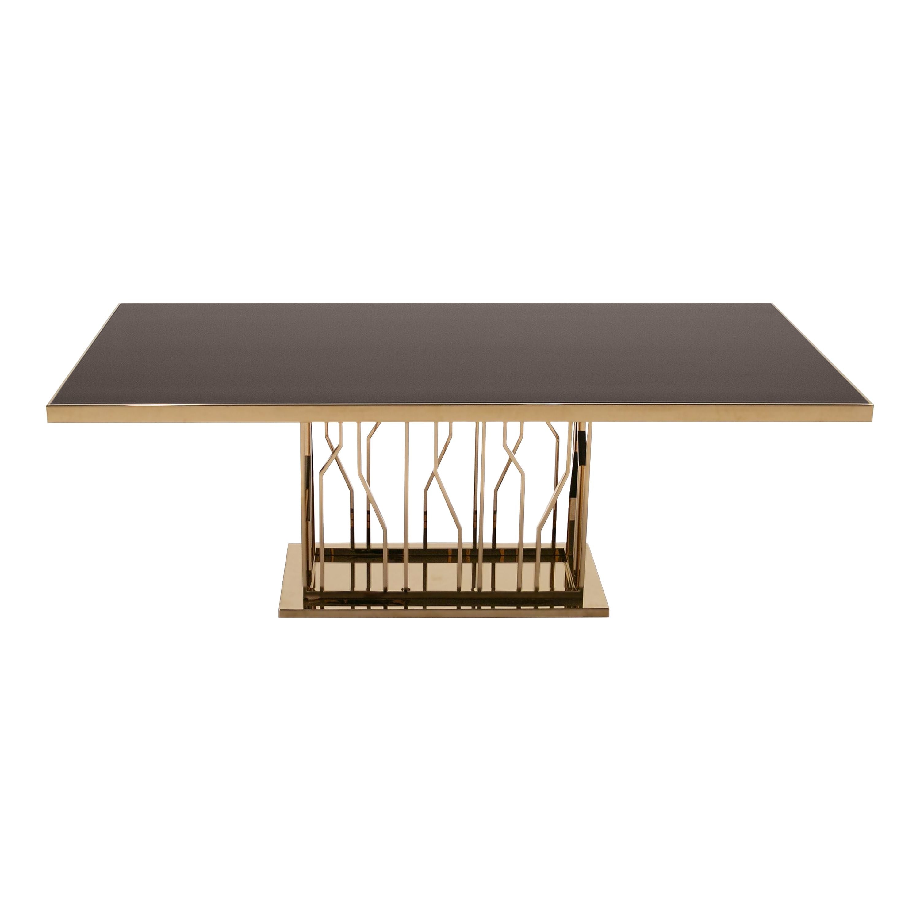 VG - MARSTON BLACK GLASS DINING TABLE