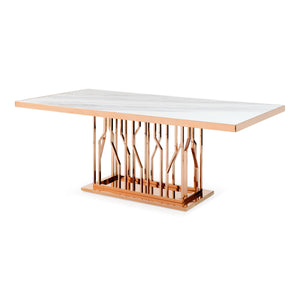 VG - MARSTON WHITE MARBLE DINING TABLE