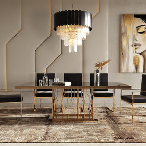 VG - MARSTON BLACK GLASS DINING TABLE