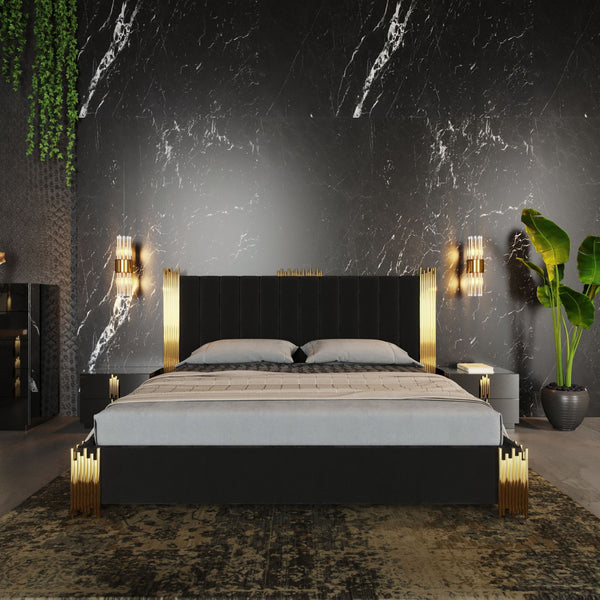 VG -TOKEN MODERN BLACK AND GOLD BED