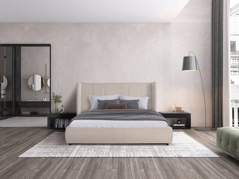 VG - MODREST EMILIA - MODERN BEIGE VELVET BED