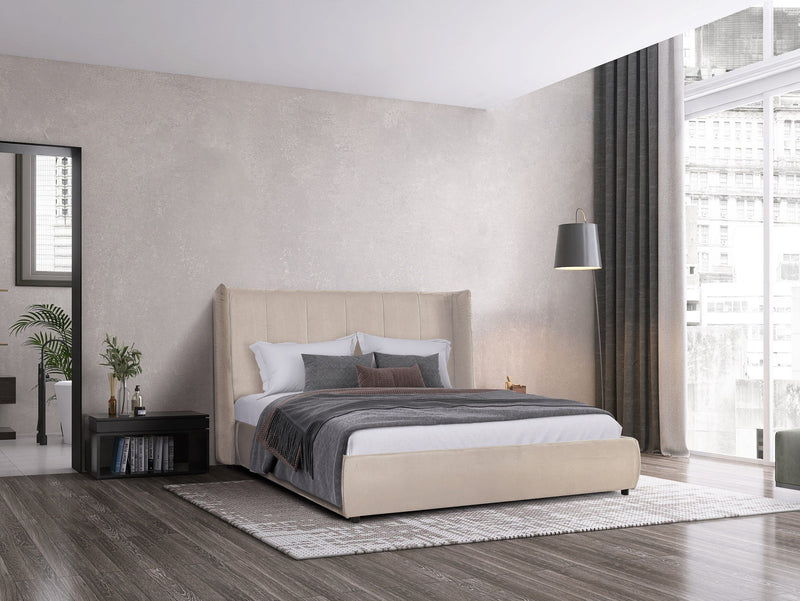 VG - MODREST EMILIA - MODERN BEIGE VELVET BED