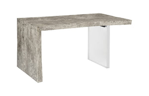 PC - Waterfall Desk Gray Stone, Acrylic Leg