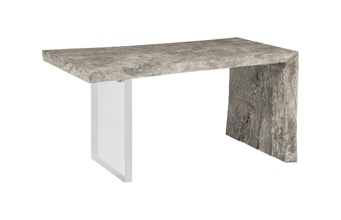 PC - Waterfall Desk Gray Stone, Acrylic Leg