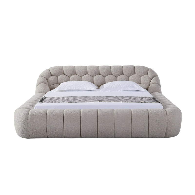 VG -DIVANI CASA YOLONDA-MODERN BEIGE FABRIC BED