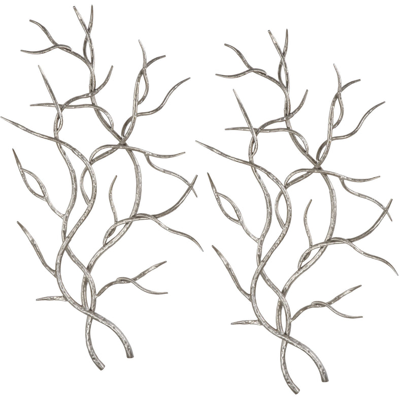 UT - SILVER BRANCHES WALL DECOR S/2