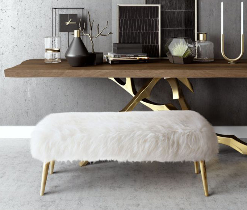 TV - CHURRA WHITE SHEEPSKIN BENCH