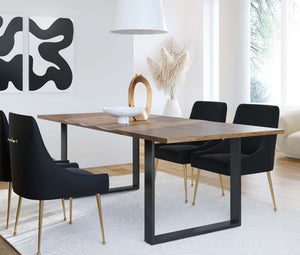 TV - BEATRIX BLACK DINING CHAIR-GOLD LEGS