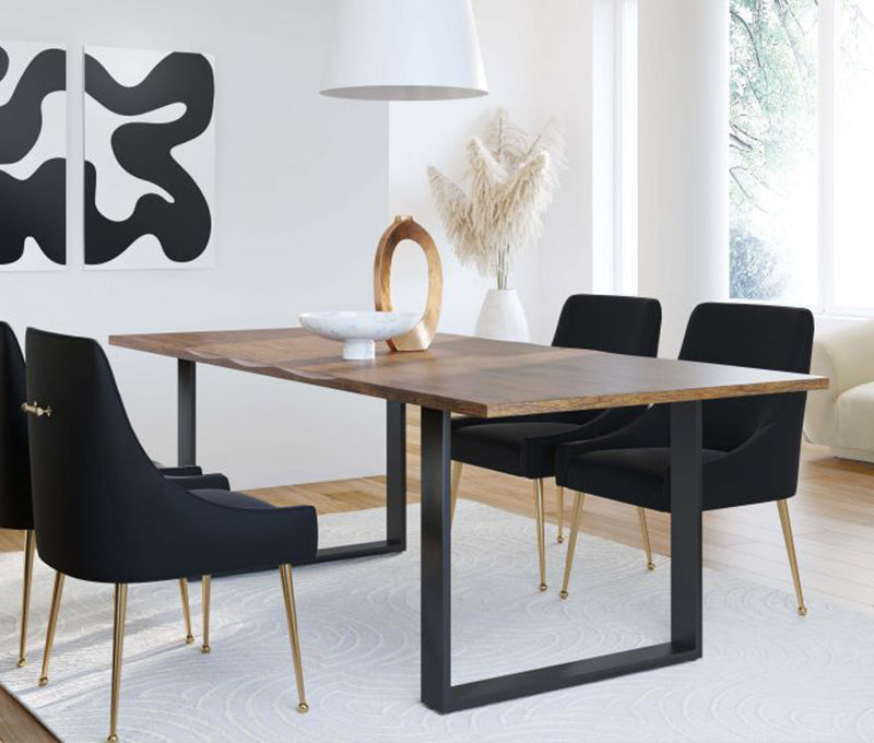 TV - BEATRIX BLACK DINING CHAIR-GOLD LEGS