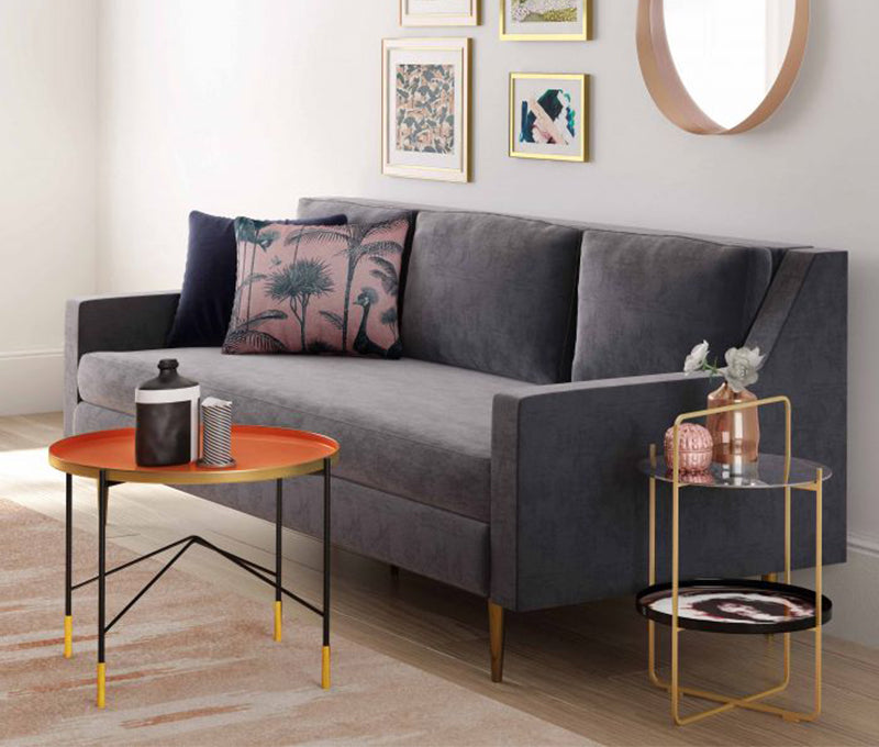 TV - ENAMEL PLUM AND WHITE SIDE TABLE