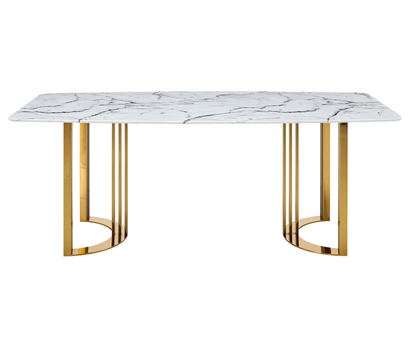 EF - 131 GOLD MARBLE DINING TABLE