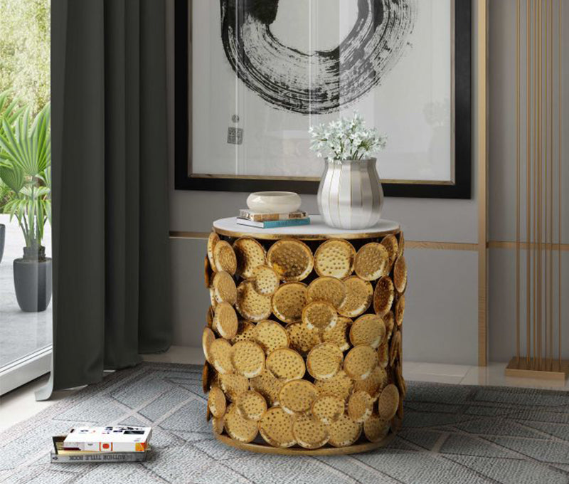TV - BRIE MARBLE SIDE TABLE