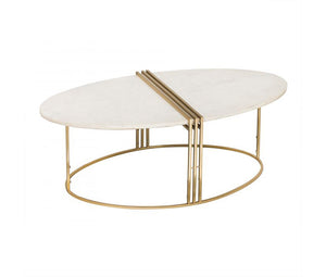 TV - CALEB OVAL MARBLE COCKTAIL TABLE