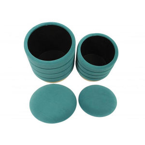 TV - SATURN TEAL STORAGE OTTOMAN-SET/2