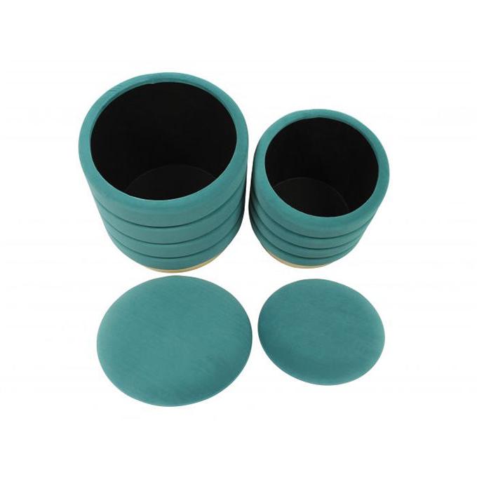 TV - SATURN TEAL STORAGE OTTOMAN-SET/2