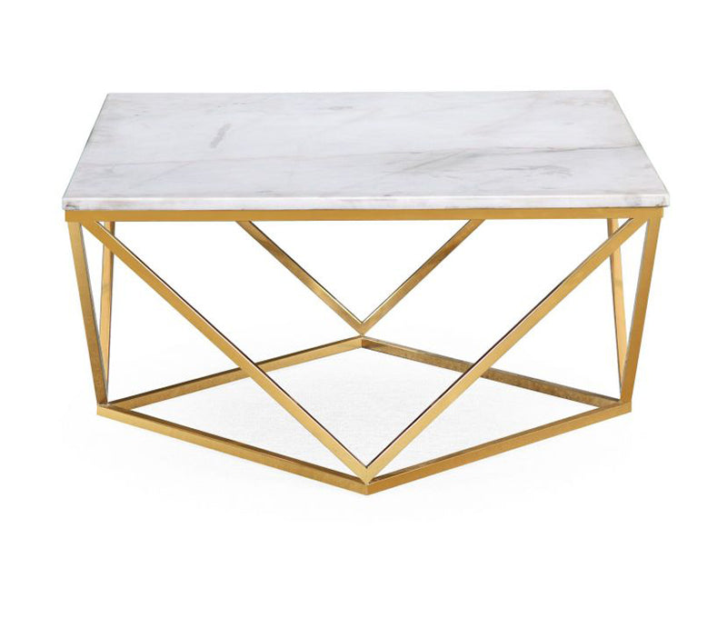 TV - LEOPOLD WHITE MARBLE COFFEE TABLE